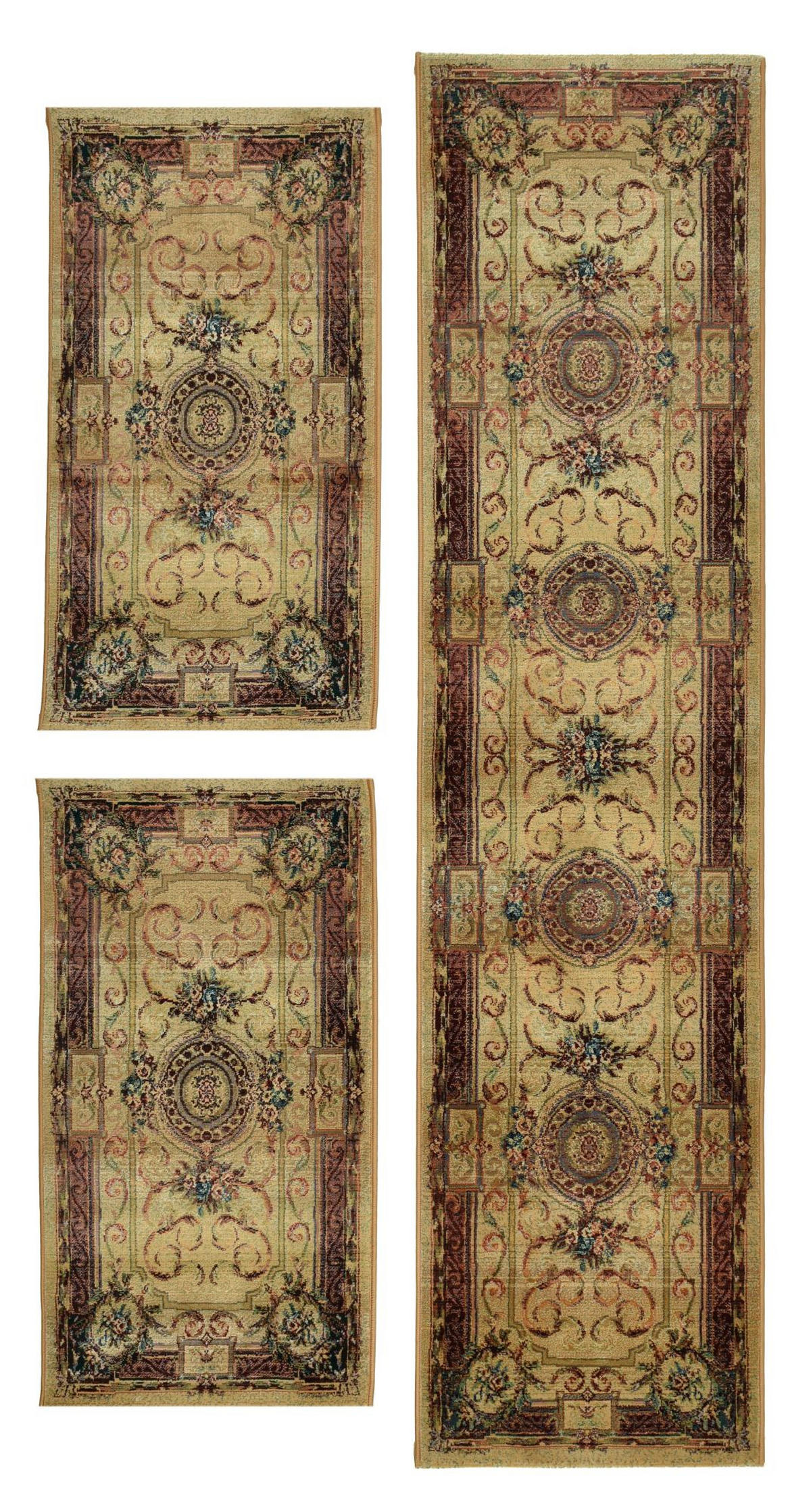 WEBTEPPICH Gabiro 856 Bettumrandung 68x570 cm - Beige, Textil (68/570cm) - THEKO