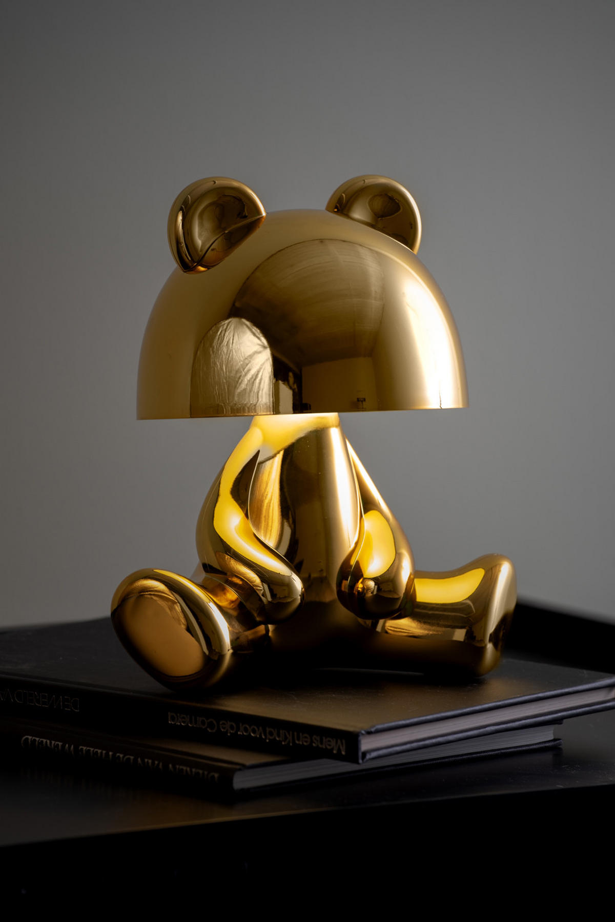 TISCHLAMPE Bear 22/17/24 cm - Goldfarben, Kunststoff (22/17/24cm) - Leitmotiv