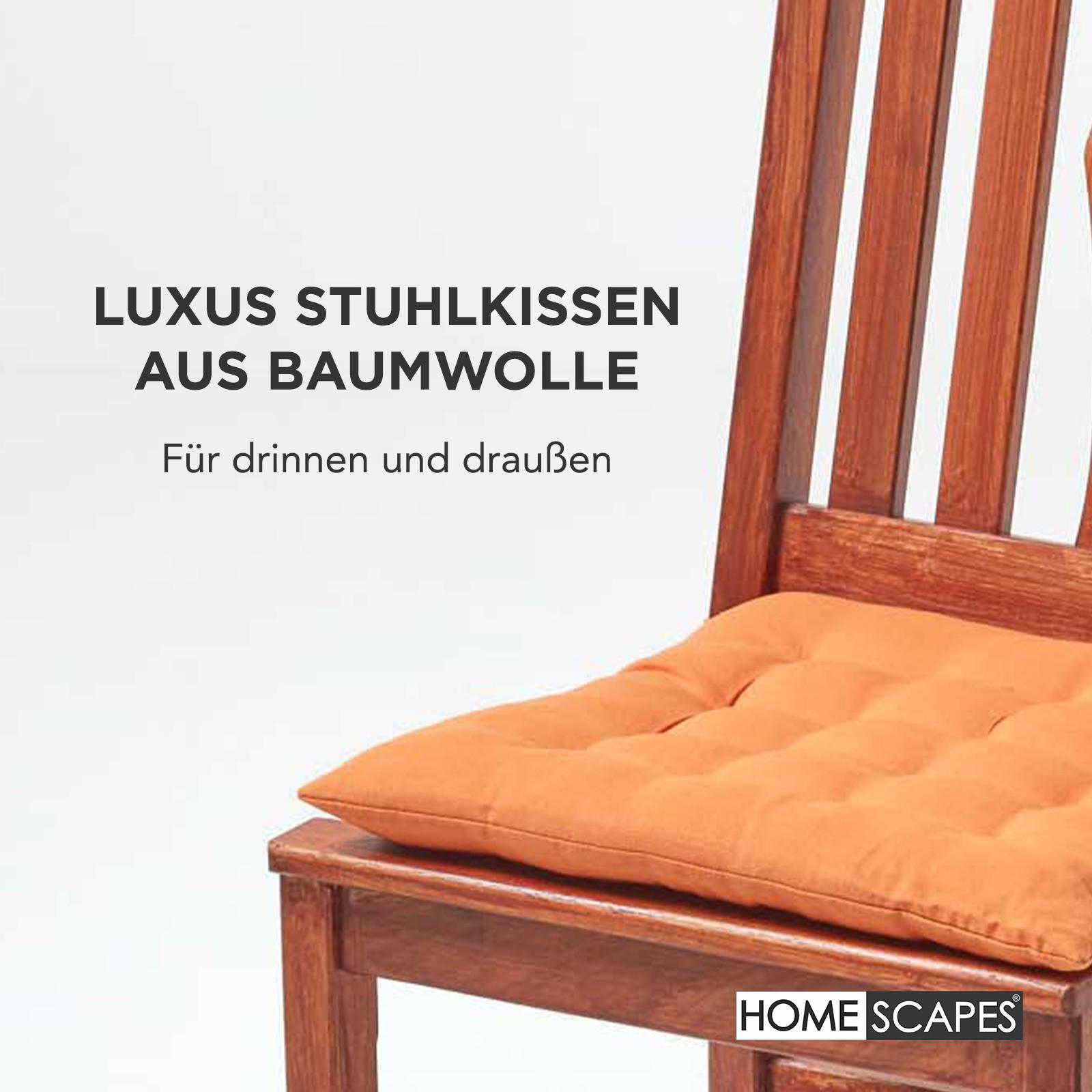 STUHLKISSEN terracotta 40/40/6,5 cm - Terra cotta, Textil (40/40/6.5cm) - Homescapes