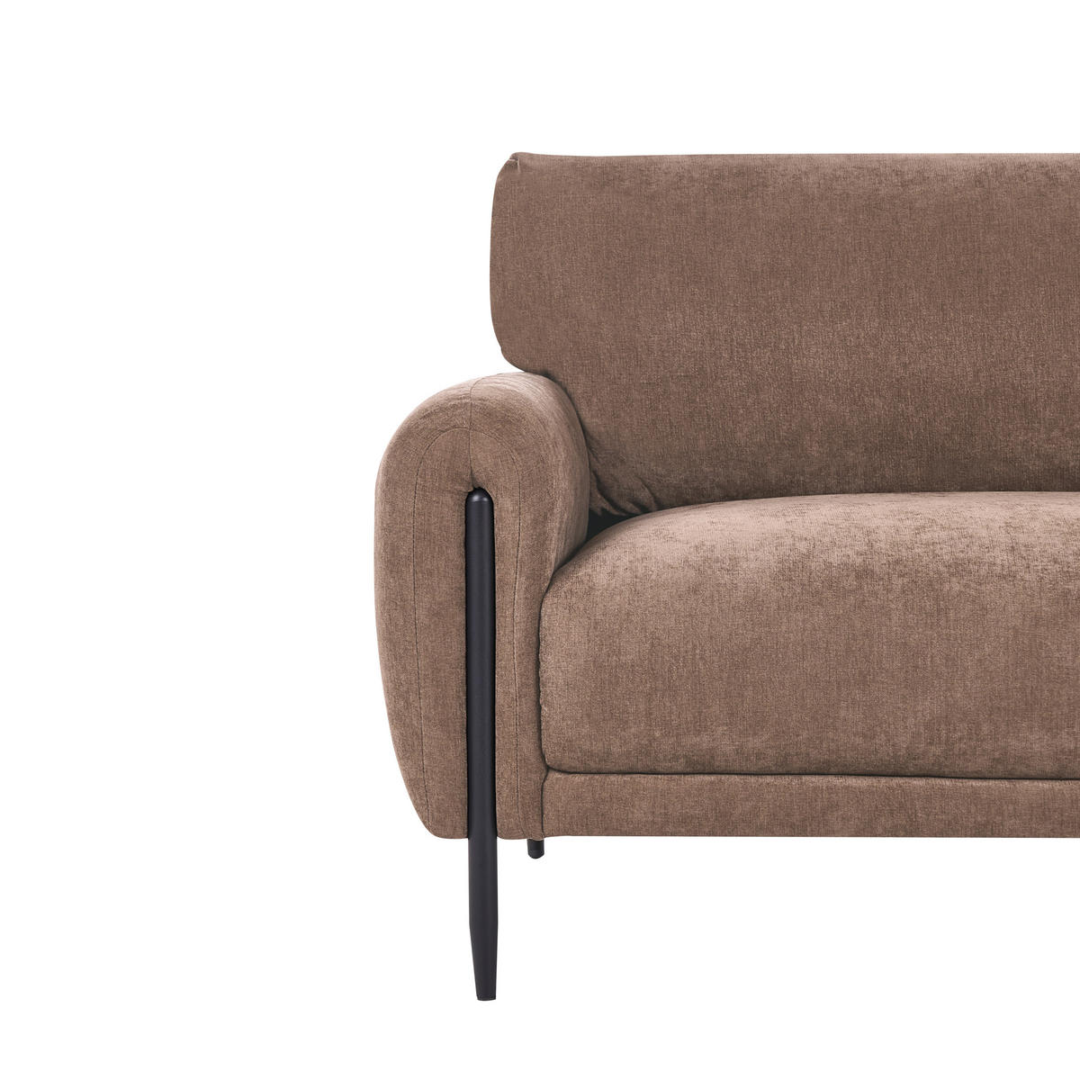 3-SITZER-SOFA Chenillegewebe Braun Skaro - Schwarz/Braun, Textil (214/87/89cm) - Beliani