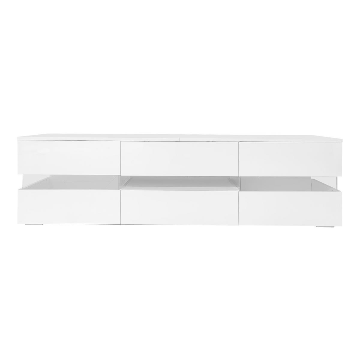 TV-ELEMENT mit LED 160 x 39 x 45 cm Hochglanz Weiß - Weiß, Holzwerkstoff (39/45/160cm) - Beauniv
