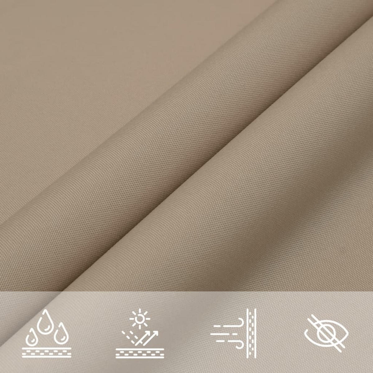 SONNENSEGEL Oxford-Gewebe Quadratisch 4/4 M Taupe - Taupe, Textil (400/400cm) - vidaXL