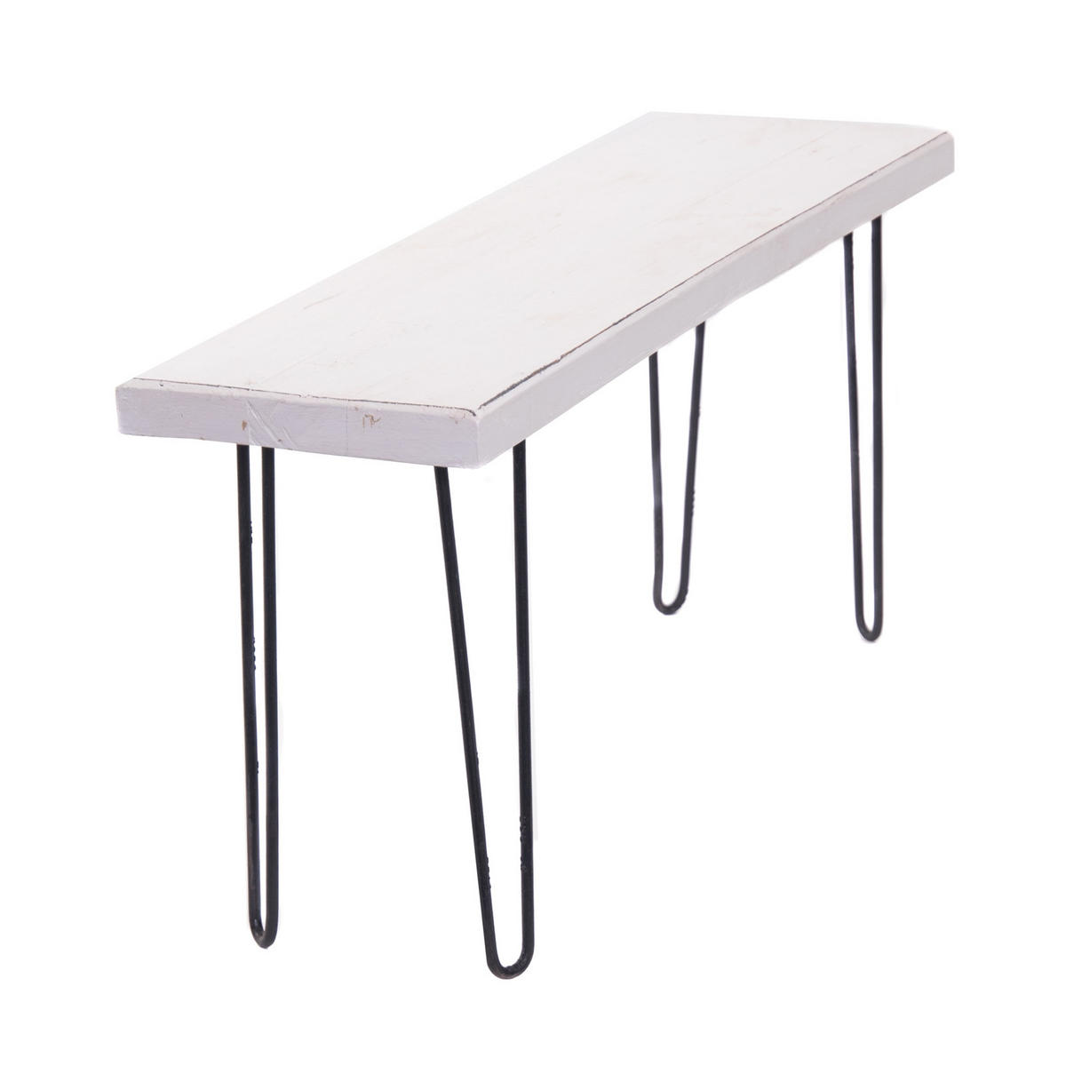 SITZBANK Bohle 120 Mahagoni Massivholz, Metallbeine 06 weiß-landhaus - Weiß, Holz (120/50/30cm) - DESIGN DELIGHTS