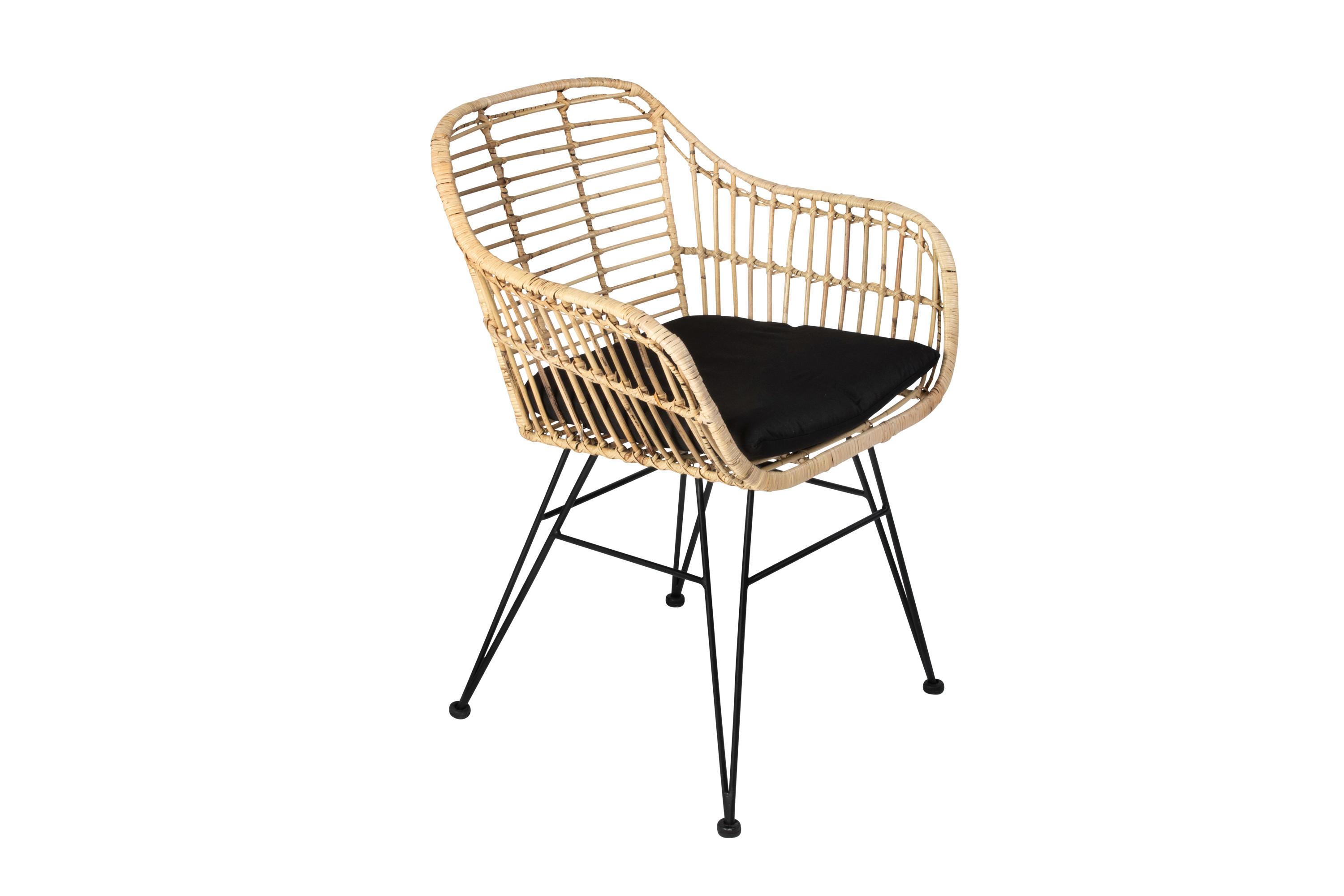 ESSZIMMERSTUHL ANTALYA - Beige/Schwarz, Naturmaterialien/Metall (43/82/40cm) - SAM