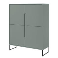 HIGHBOARD - Salbei - Salbeigrün/Schwarz, Holzwerkstoff/Metall (101/125/38cm) - home24