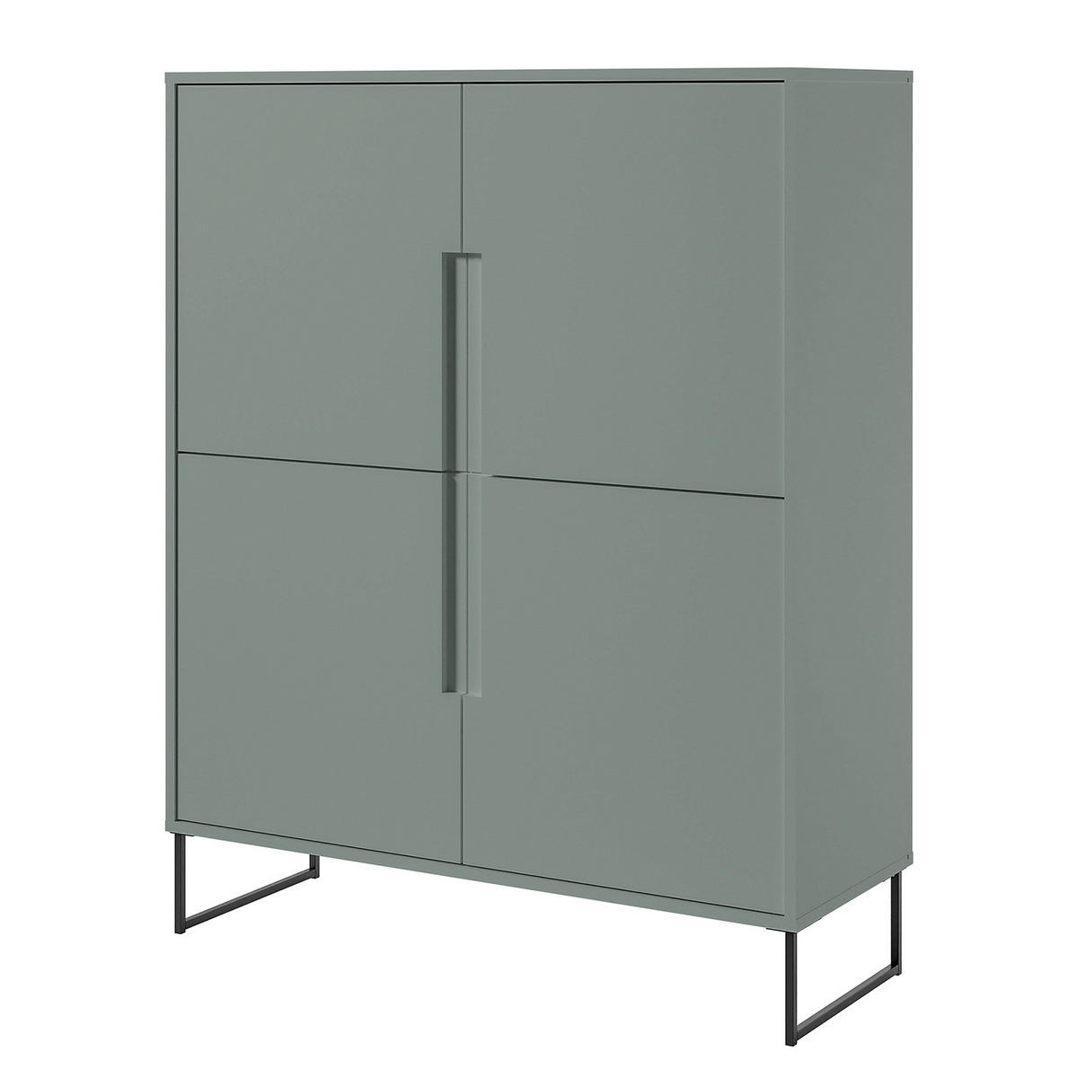 HIGHBOARD - Salbei - Salbeigrün/Schwarz, Holzwerkstoff/Metall (101/125/38cm) - home24