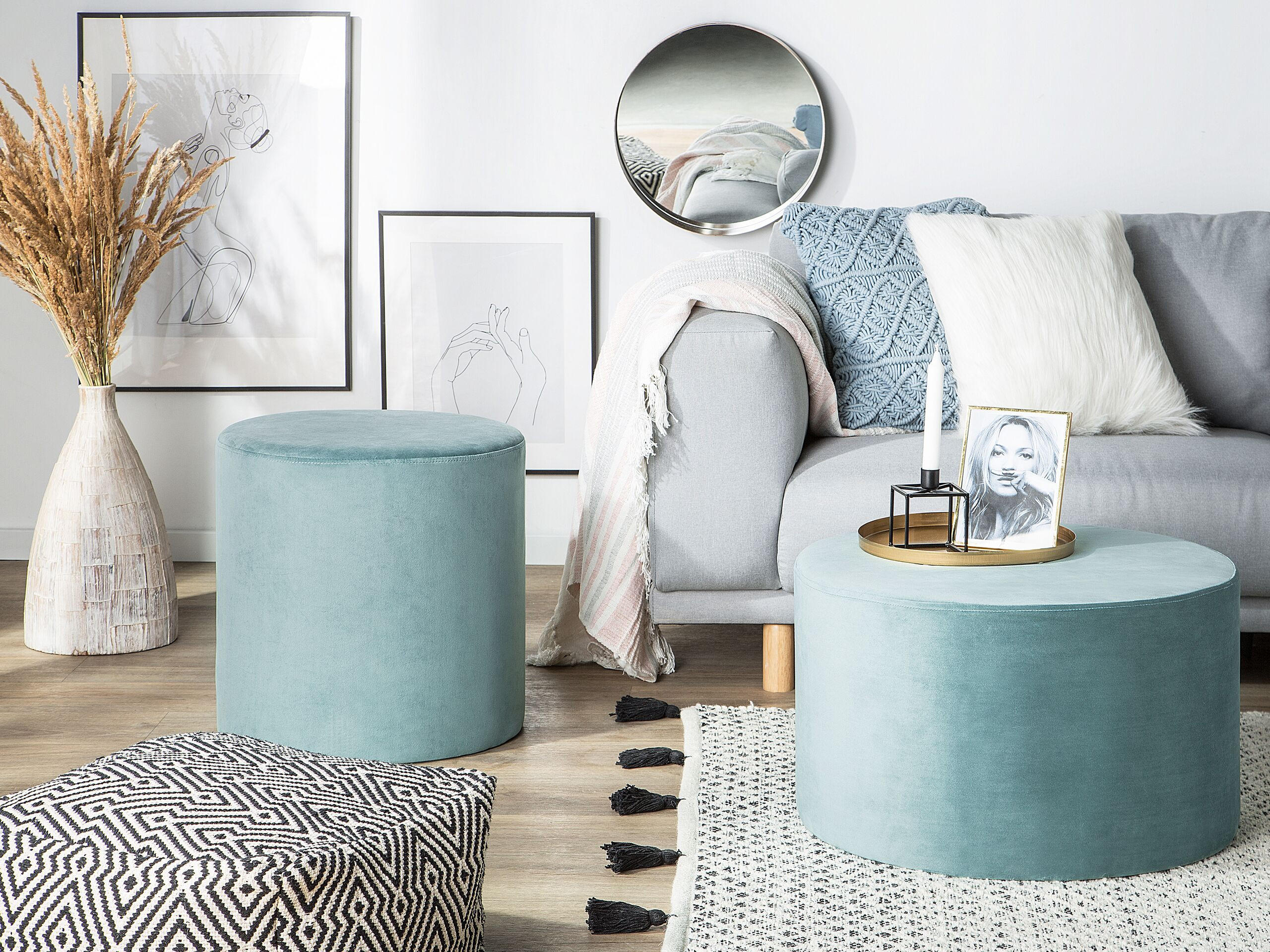 POUF Lovett 47/47/46 cm - Grün, Textil (47/46/47cm) - Beliani