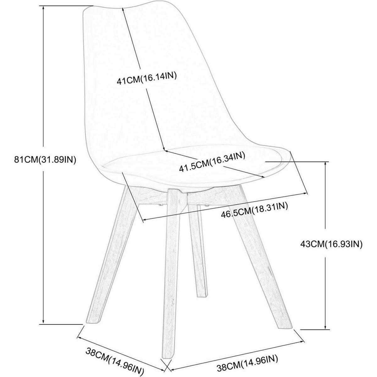 ESSZIMMERSTUHL 2er Set Grau mit Holzbein - Grau, Kunststoff (47.5/82/41cm)