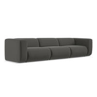 4-SITZER-SOFA Samt Stoff Grau - Dunkelgrau/Schwarz, Kunststoff/Textil (319/70/89cm) - Makamii