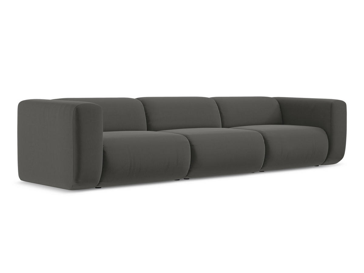 4-SITZER-SOFA Samt Stoff Grau - Dunkelgrau/Schwarz, Kunststoff/Textil (319/70/89cm) - Makamii