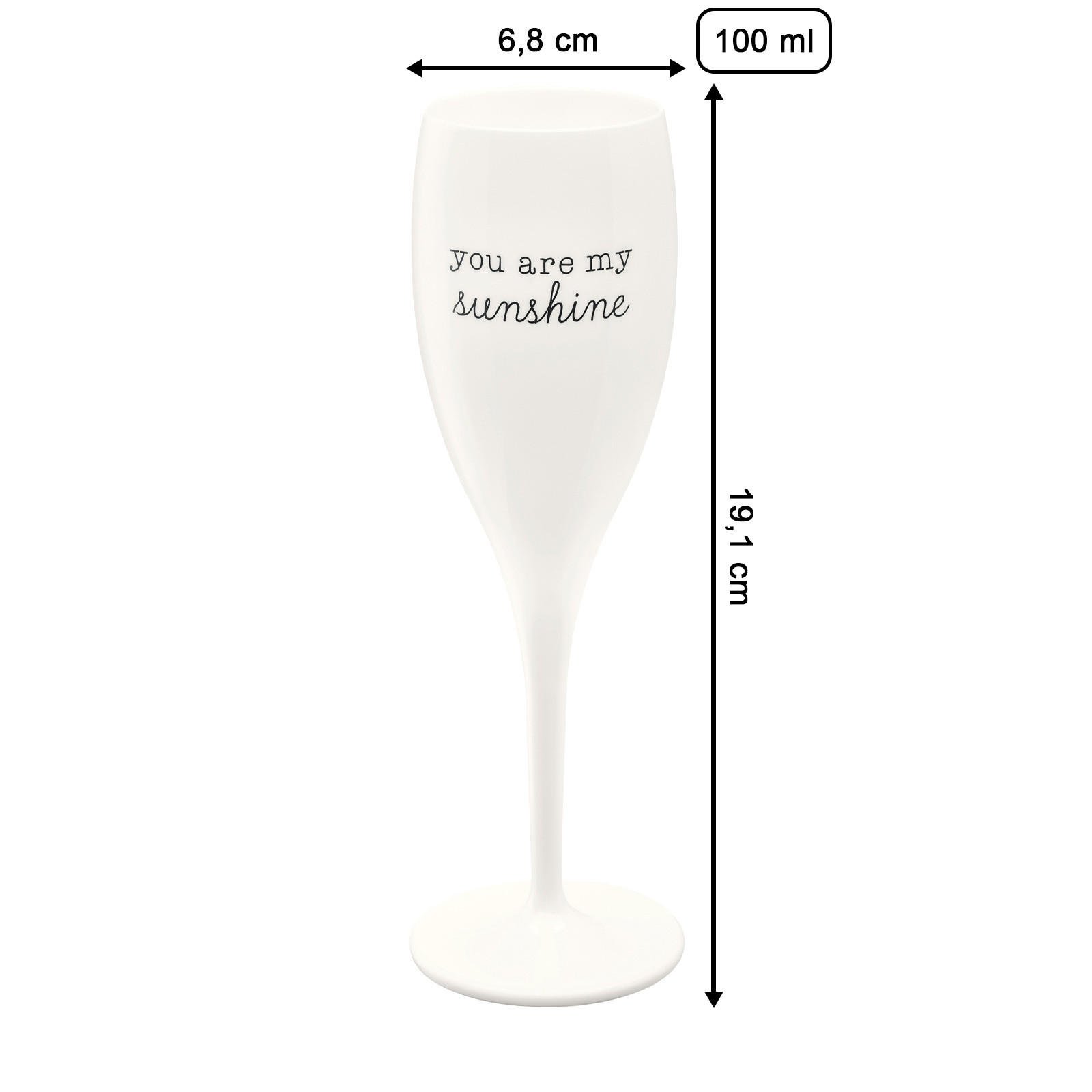SEKTGLAS SUPERGLAS MIT DRUCK CHEERS NO. 1 transparent 100 ml - Transparent, Kunststoff (0.1L) - Koziol