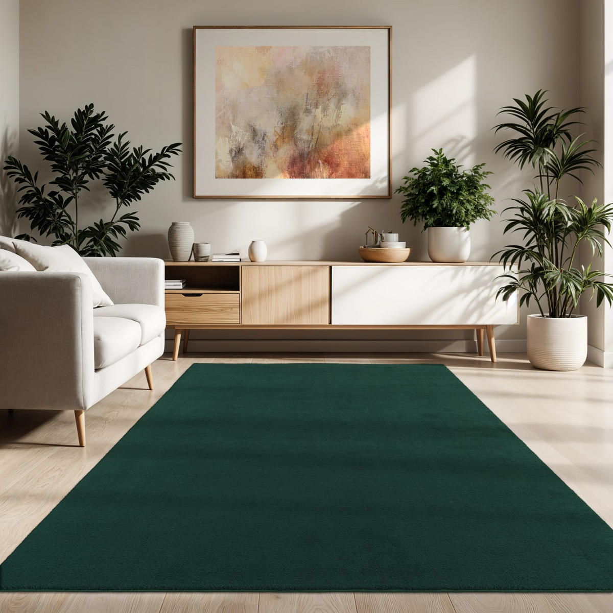 KURZFLORTEPPICH 140/200 cm Cadiz 630 - Grün, Kunststoff (140/200cm) - Paco Home