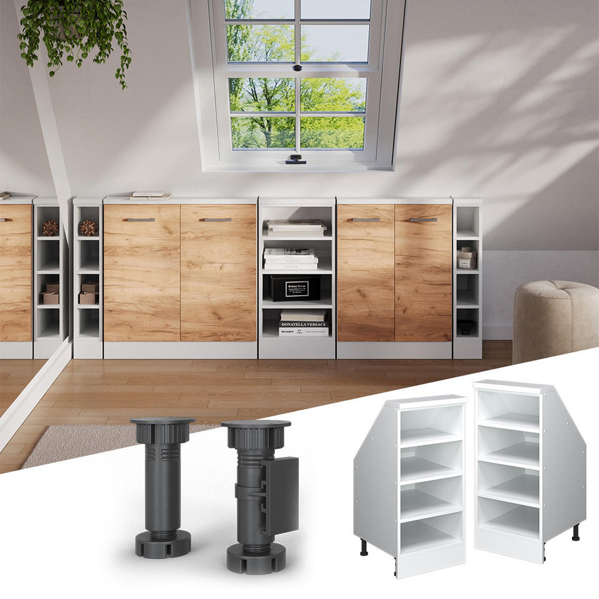 SKŘÍŇ POD ŠIKMOU STŘECHU Rion Bílá - bílá, kompozitní dřevo (40/81.6/46cm) - Vicco