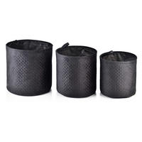 KORB Sara 3er Set schwarz 38/38/38cm Samtstoff - Schwarz, Kunststoff (38/38/38cm) - Mondex