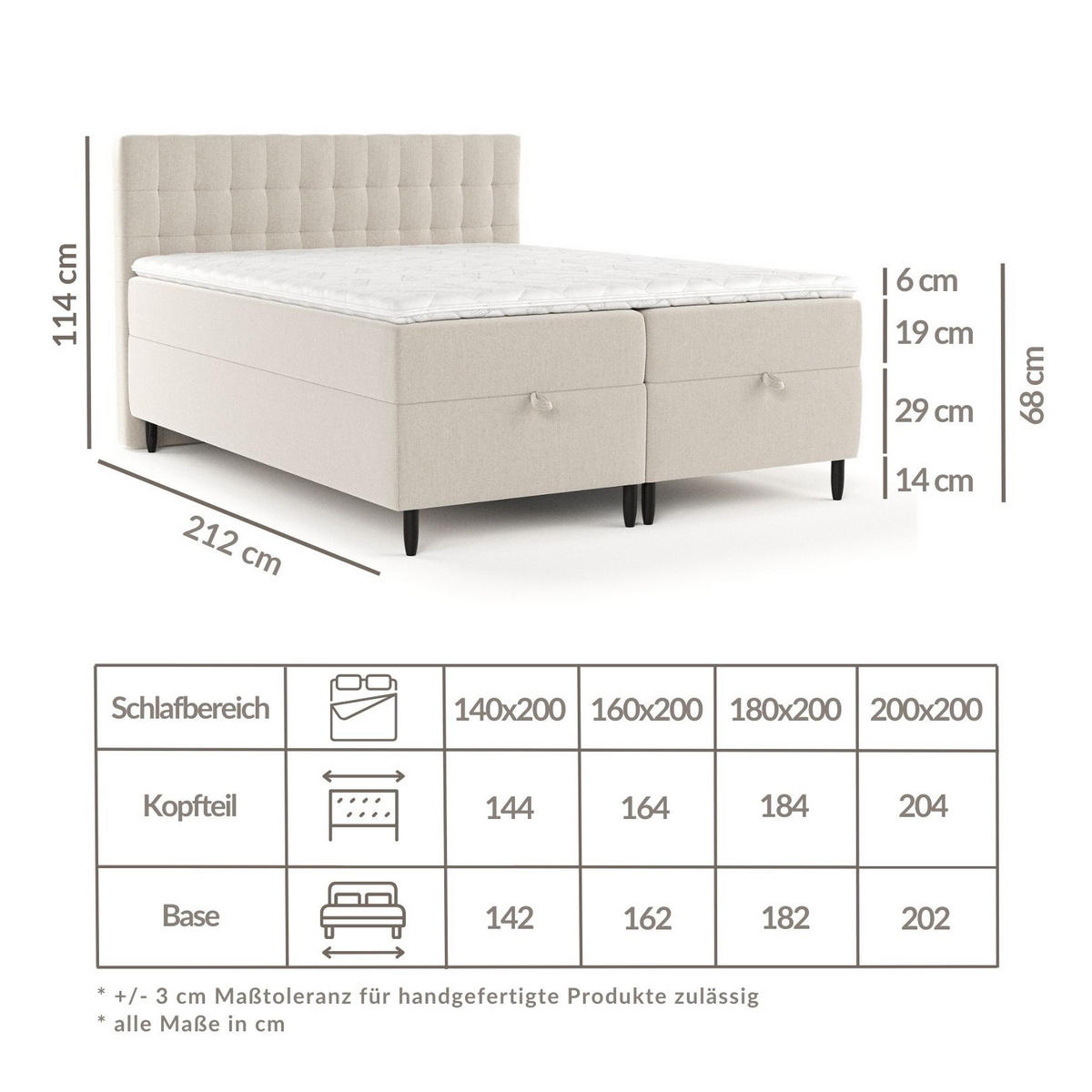 BOXBETT Milo Schwarz 160/200 cm - Schwarz, Holz/Holzwerkstoff (160/200cm) - Maison de Reve