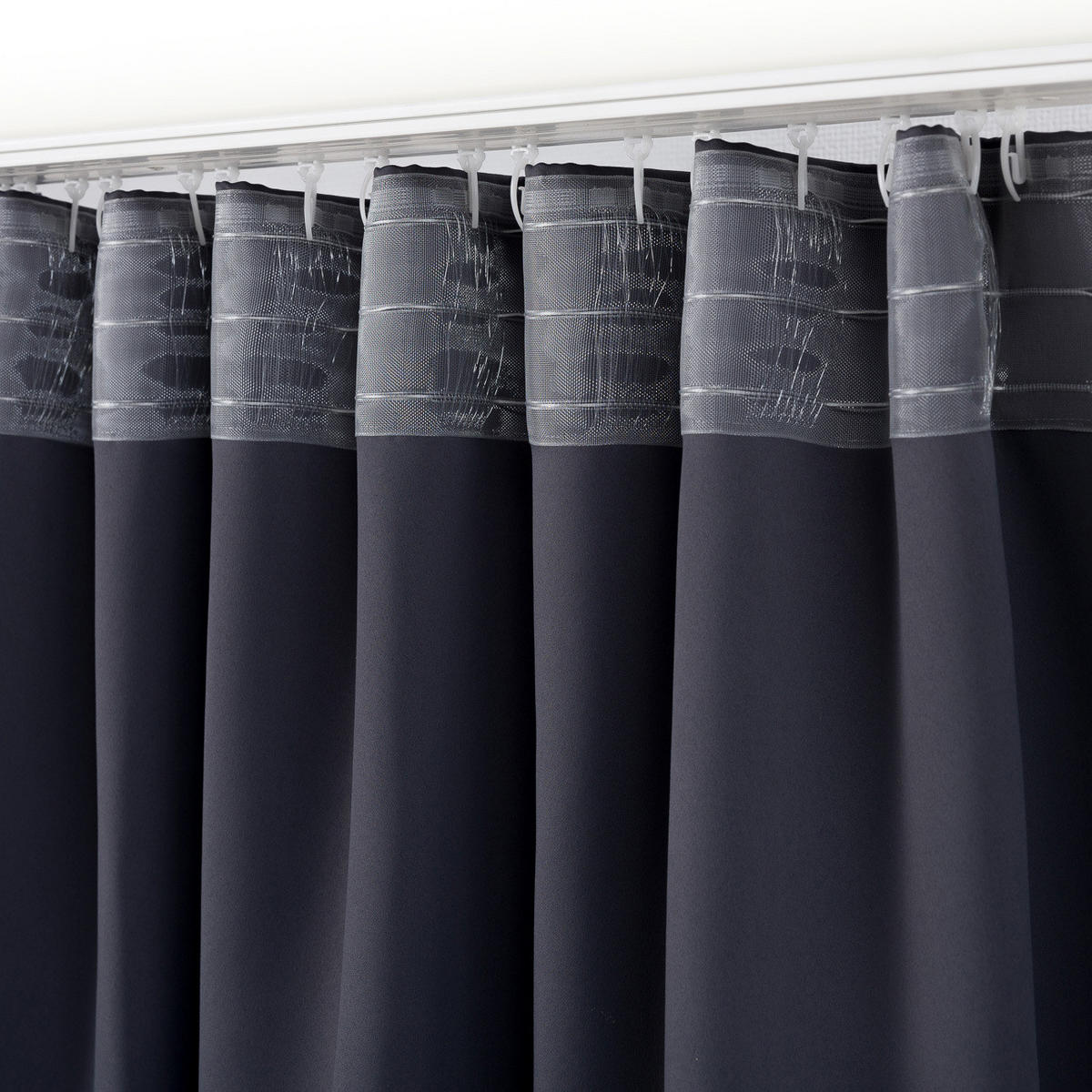VERDUNKELUNGSVORHANG mit Schlaufenband 140x280 cm anthrazit - Anthrazit, Textil (140/280/1cm) - Dekoria