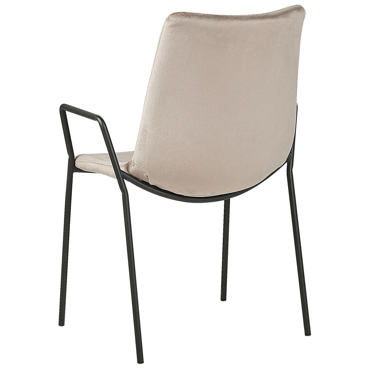 STUHL 2er-Set Samtstoff Beige Jefferson - Beige, Textil/Metall (57/87/60cm) - Beliani