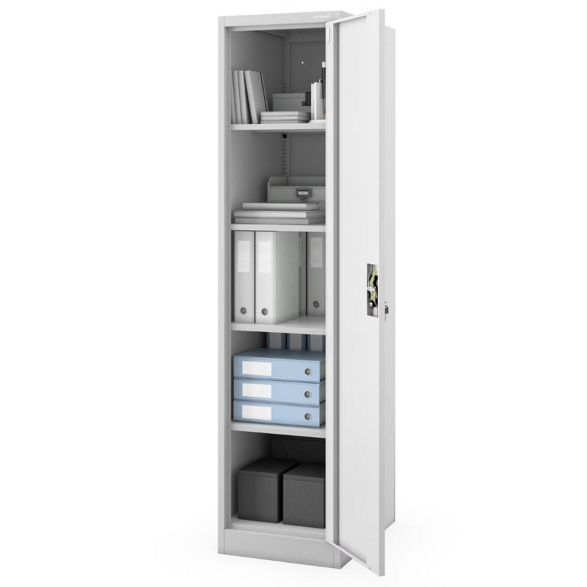 AKTENSCHRANK abschließbar KADO Flügeltüren 185x45x60cm Grau - Grau, Metall (45/185/60cm) - DELUKE