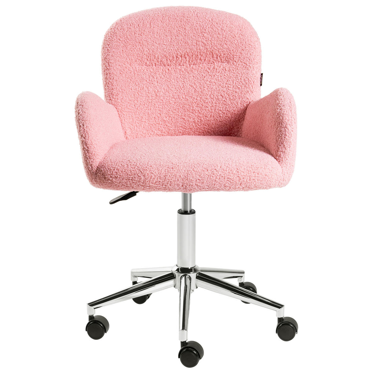 SCHREIBTISCHSTUHL Bouclé Rosa Priddy - Pink, Textil (60/79/60cm) - Beliani