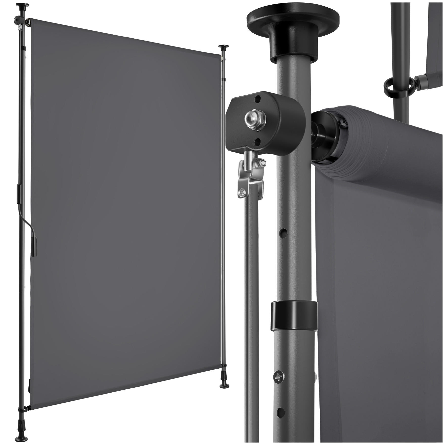 KLEMMMARKISE Taija,leichtgängige Handkurbel,dunkelgrau - Dunkelgrau, Kunststoff (108/310cm) - tectake