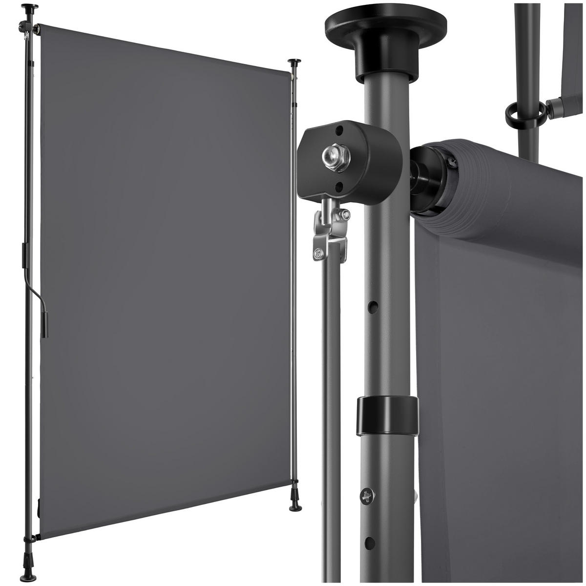 KLEMMMARKISE Taija,leichtgängige Handkurbel,dunkelgrau - Dunkelgrau, Kunststoff (108/310cm) - tectake