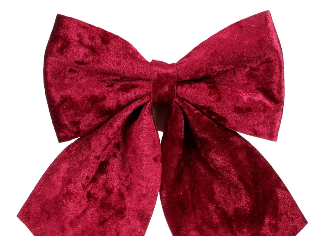WEIHNACHTSSCHLEIFEN 2er-Set Schleife rot 20 × 24 cm - Rot, Kunststoff (24cm) - LAALU