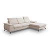 ECKSOFA MALIBU mit Schlaffunktion und Bettkasten, Farbe: Beige, Velourstoff, Ottomane Rechts - Beige, Textil (276/184cm) - VENASI MÖBEL