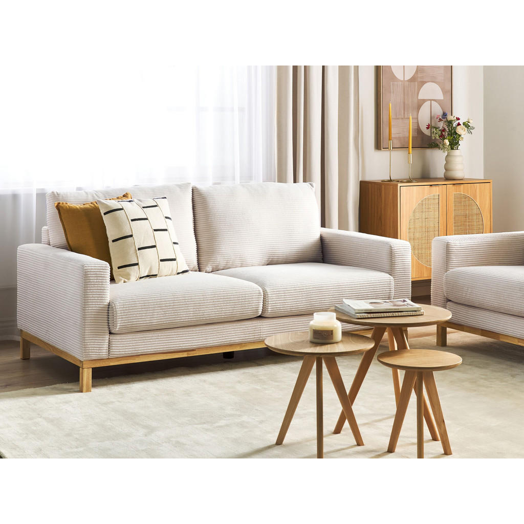 Thumbnail - Beliani 2-Sitzer-Sofa, Beige, Hellbraun, Textil, 184x84x92 cm, Wohnzimmer, Sofas & Couches, Sofas, 2-Sitzer Sofas