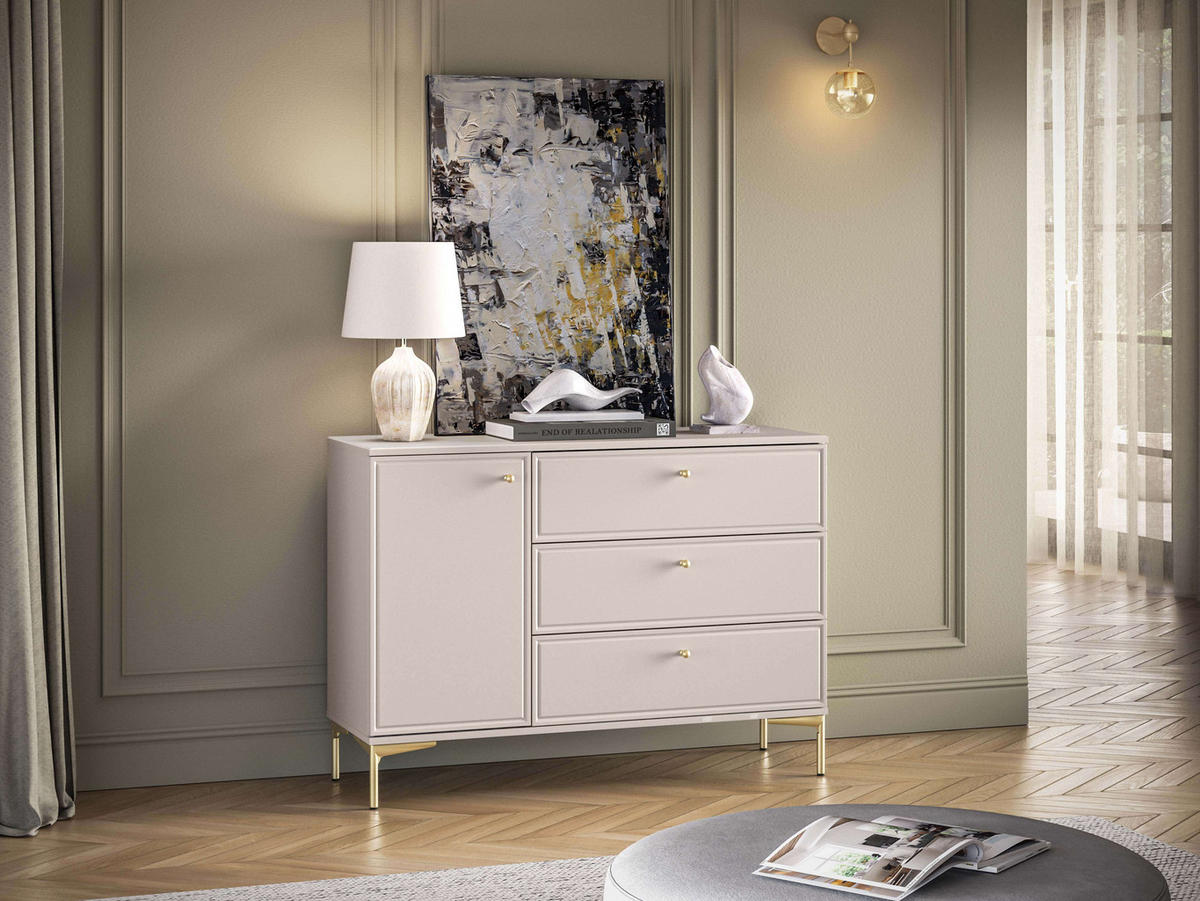 KOMMODE – 120 cm – Sandro – Sandfarben - Sandfarben, Holzwerkstoff (120/85/40cm) - hi-markt