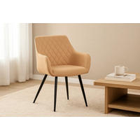 ARMLEHNSTUHL ELLI - Nussbaumfarben/Schwarz, Textil/Metall (63/92/62cm) - SAM