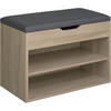 SCHUHBANK Jasmina,60 x 30 x 43,5 cm,Holz hell, Eiche Sonoma - Eiche Artisan, Holz (30/43.5/60cm) - tectake
