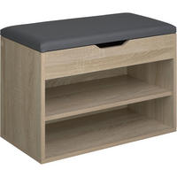 SCHUHBANK Jasmina,60 x 30 x 43,5 cm,Holz hell, Eiche Sonoma - Eiche Artisan, Holz (30/43.5/60cm) - tectake