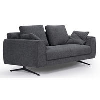 ZWEISITZER-SOFA Webstoff Grau - Schwarz/Grau, Textil/Metall (176/84/92cm) - Furnhouse