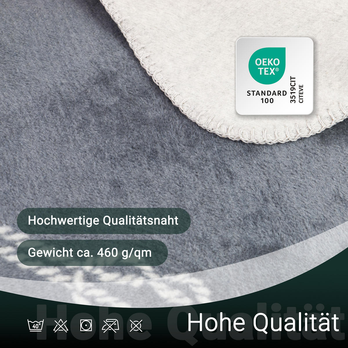 KUSCHELDECKE, 150x200 cm, 60% Baumwolle, 40% Polyacryl, Grau - Grau, Naturmaterialien (150/200cm) - Zollner