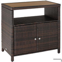 GARTENSCHRANK Monscia, höhenverstellbare Füße, 90 x 55,5 x 87 cm, braun - Braun, Kunststoff (90/97/55.5cm) - tectake