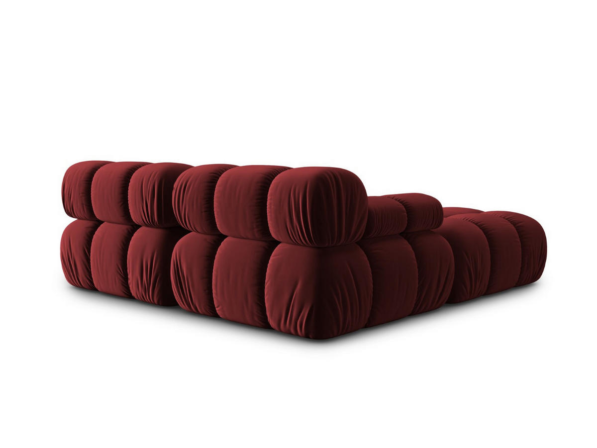 MODULARES-SOFA Bellis aus Samt dunkelrot 3 Sitzplätze - Dunkelrot, Textil (188/63/188cm) - Micadoni