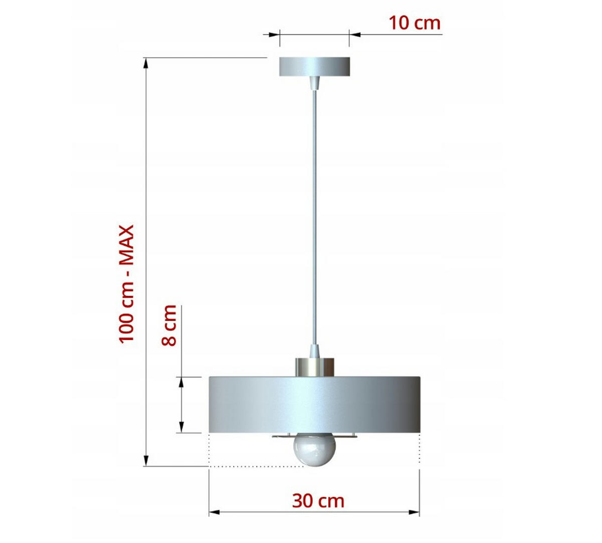PENDELLEUCHTE ECRU - Beige/Goldfarben, Metall (30/30/100cm) - kiki design
