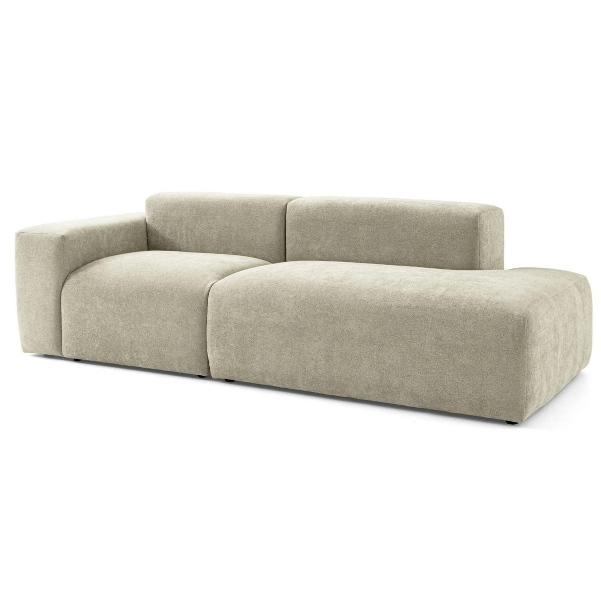 3-SITZER modulares Sofa HEAVEN SET 1 Rechts, Breite 255 cm Webstoff Olivgrün - Schwarz/Olivgrün, Holz/Kunststoff (102/71/255cm) - Muffo