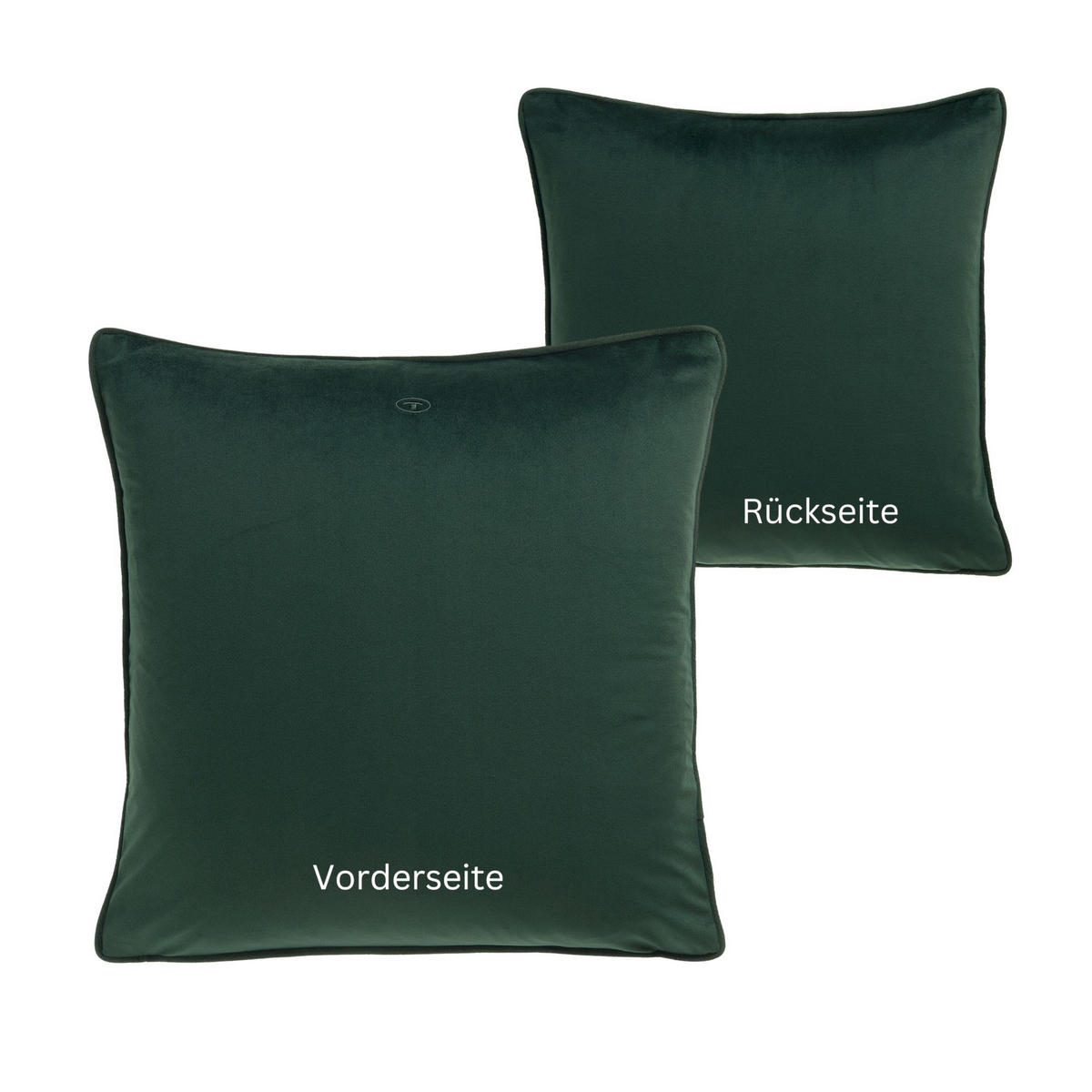 ZIERKISSENHÜLLE VELVET SIGNATURE - Grün, Textil (45/45cm) - Tom Tailor