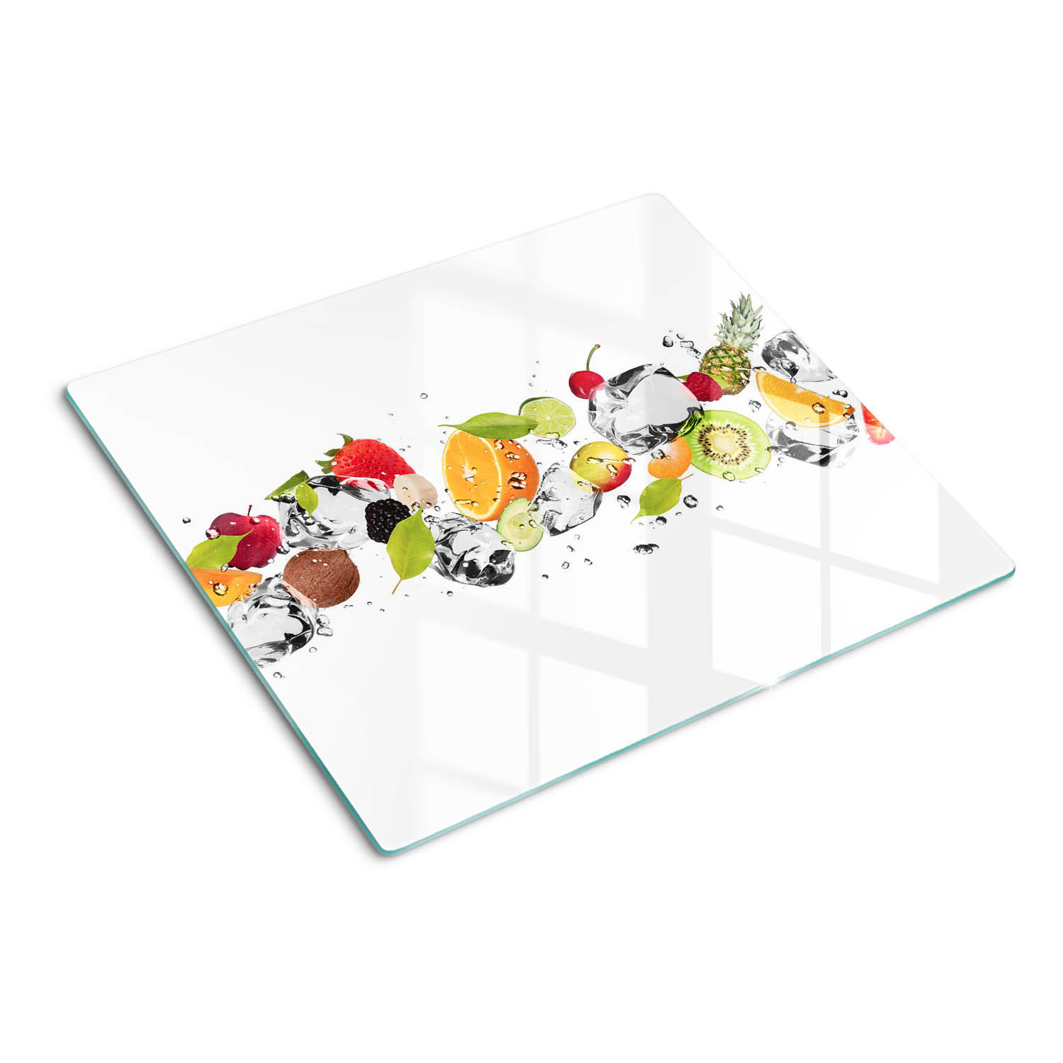 GLASPLATTE 60x52 cm Obst und Wasser - Multicolor, Glas (60/0.4/52cm) - TULUP