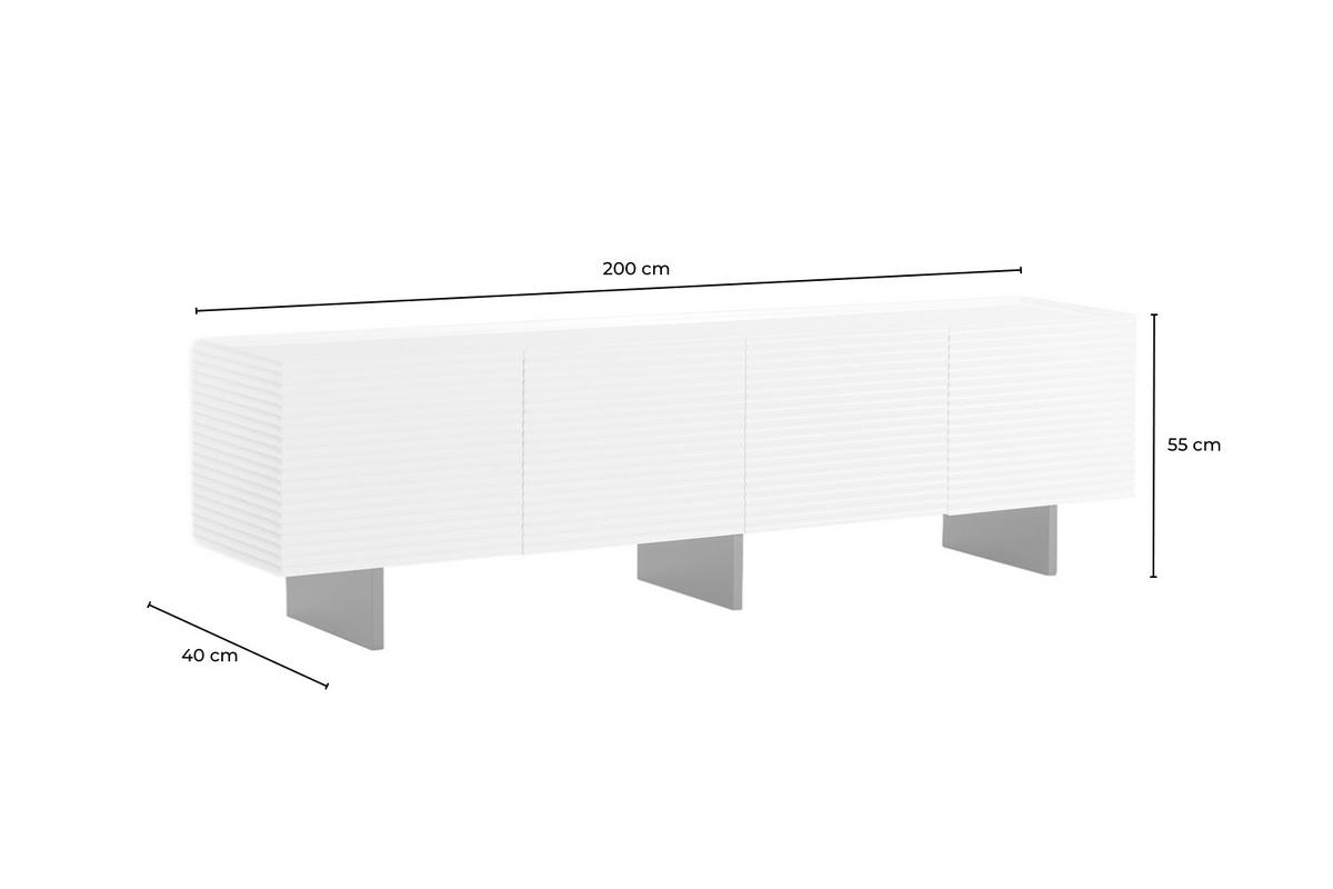 LOWBOARD LYNN Blau Holz - Blau/Schwarz, Holzwerkstoff/Metall (200/55/40cm) - KAWOLA