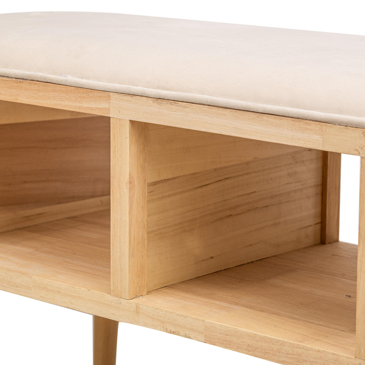 SITZBANK Rattan Beige - Beige, Holz (90/45.5/35cm) - Nordlys