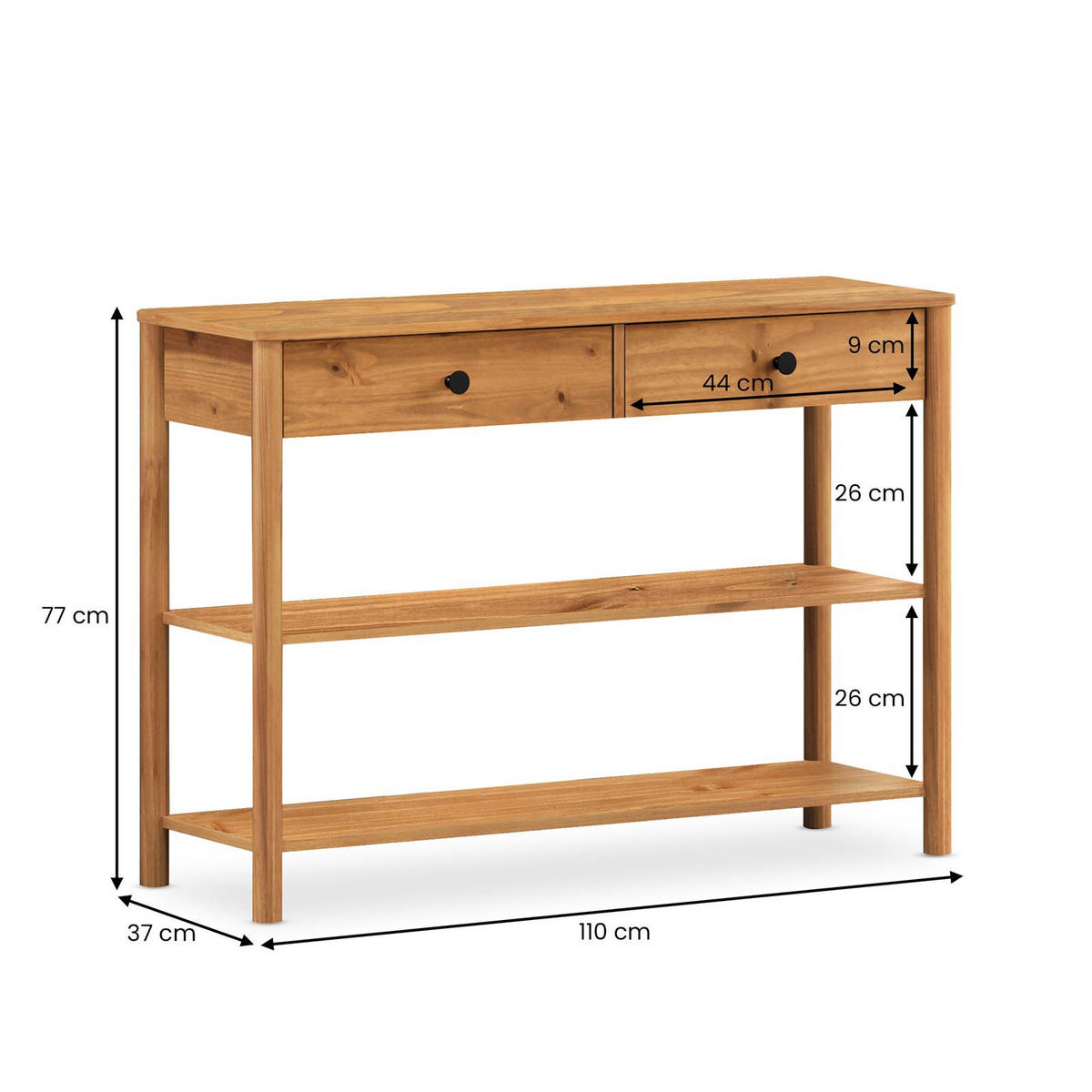 KONSOLENTISCH APOANA - Eichefarben, Holz (36/110/78cm) - IDIMEX
