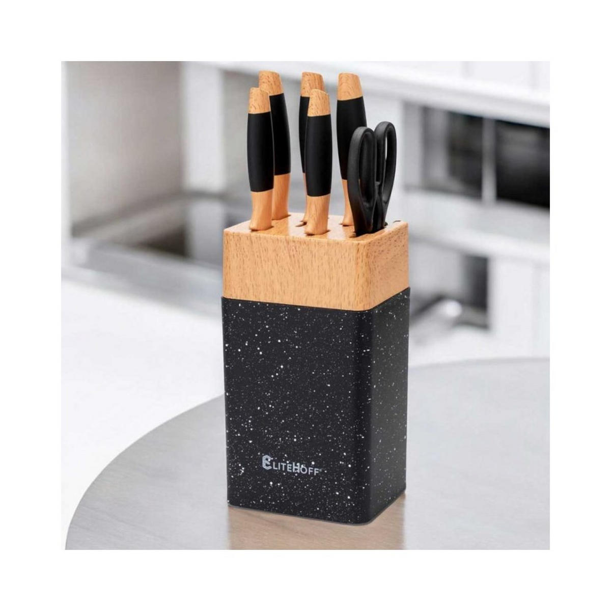KÜCHENMESSERSET 59278 - Schwarz, Metall - Elitehoff