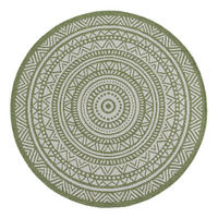 RUNDTEPPICH Orientalisch BORNO Polypropylen Grün 120 x 120 cm - Grün, Textil (120/120cm) - KADIMA DESIGN