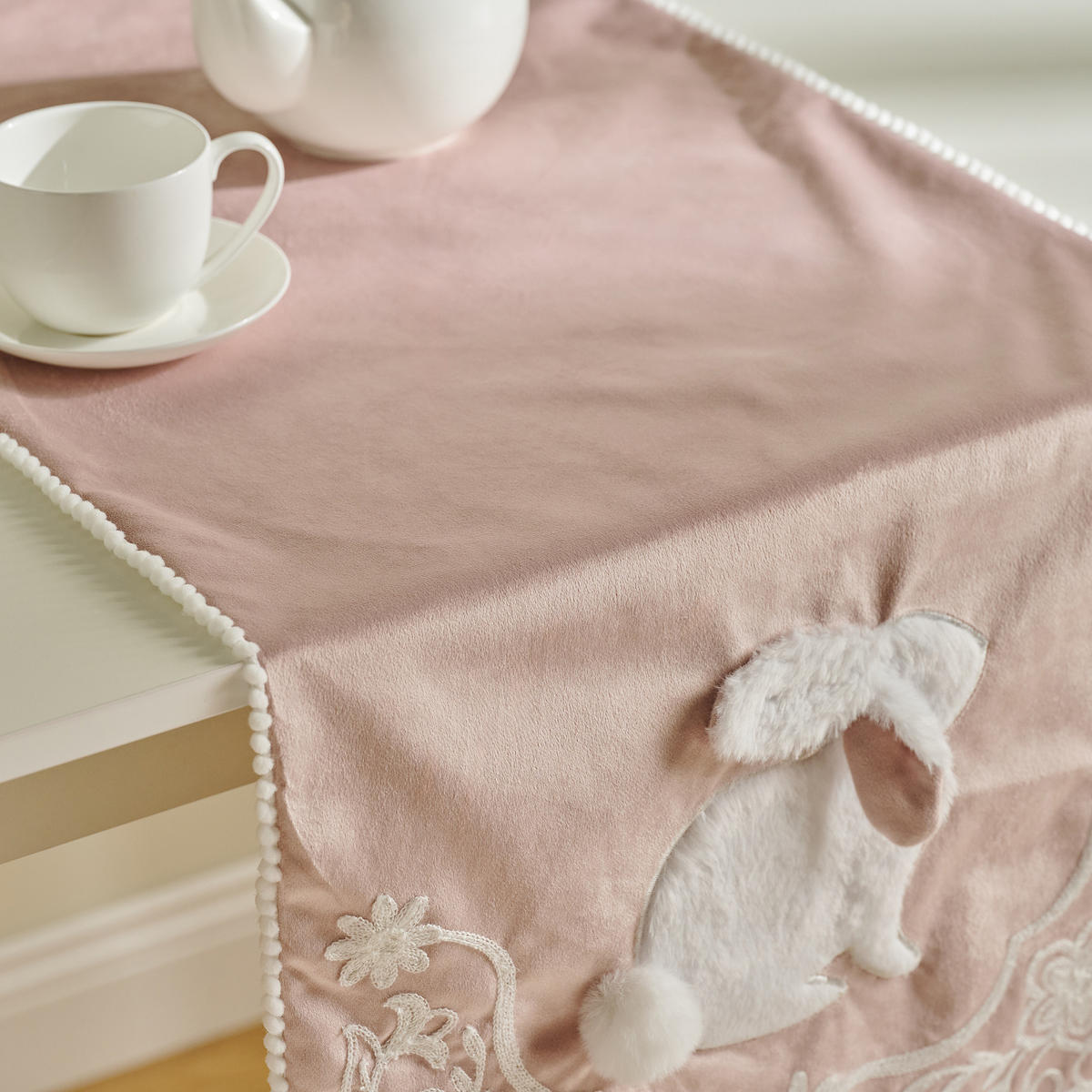 TISCHLÄUFER Blando - Hellrosa, Textil (180/45/1cm) - home&you