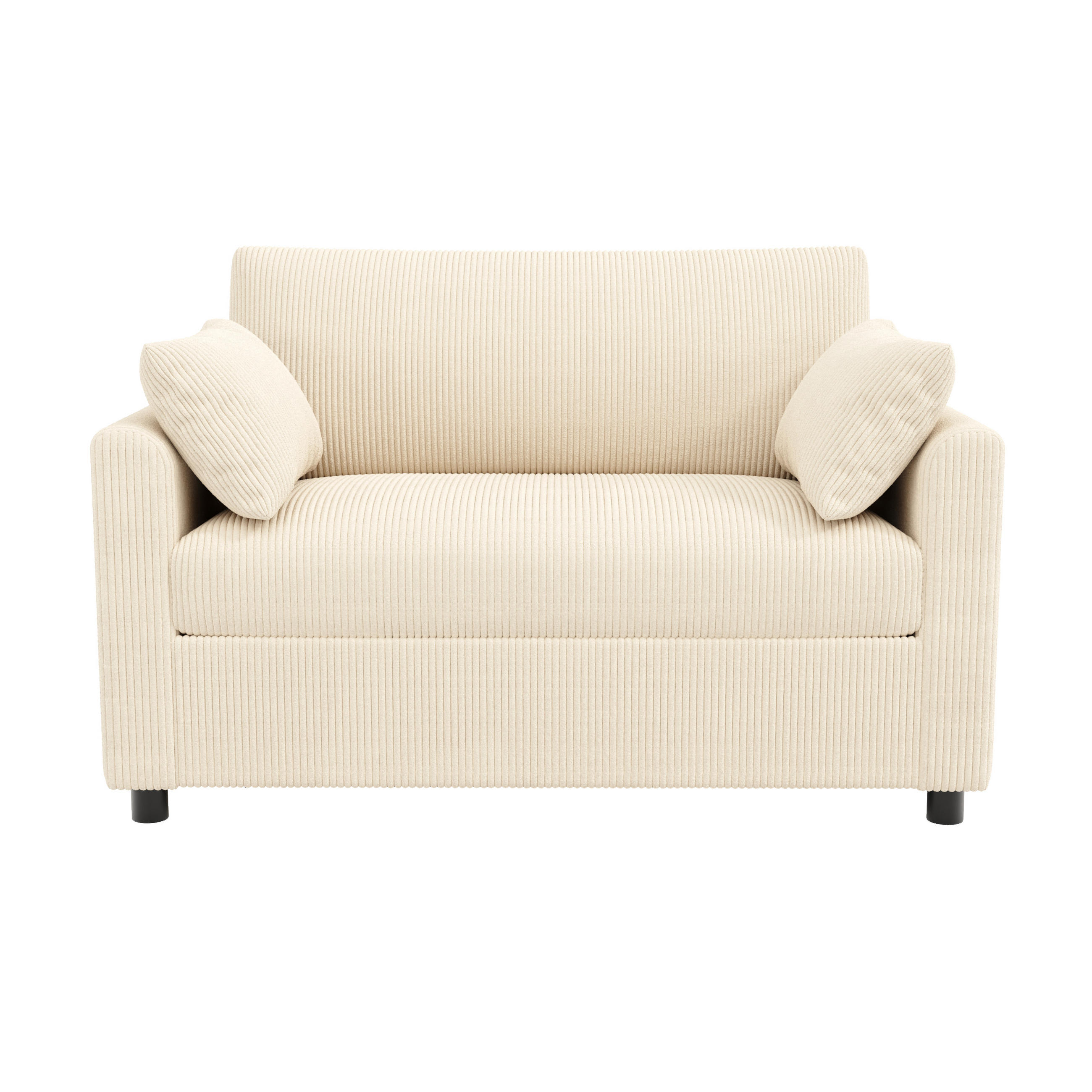 SCHLAFSOFA 134/82/84 cm Beige mit USB‑Ladeanschluss, klappbarem Seitentisch, Matratze, 2 Bettlaken und 2 Kissen - Beige, Textil (134/84/82cm) - Oxeza