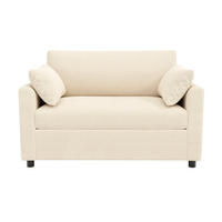 SCHLAFSOFA 134/82/84 cm Beige mit USB‑Ladeanschluss, klappbarem Seitentisch, Matratze, 2 Bettlaken und 2 Kissen - Beige, Textil (134/84/82cm) - Oxeza