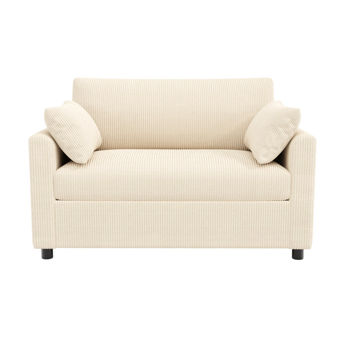 SCHLAFSOFA 2-Sitzer ausziehbar mit USB und Seitentisch, Beige - Beige, Textil (134/84/82cm)