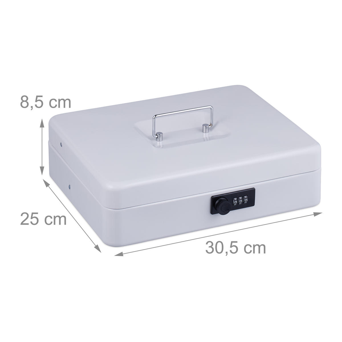 GELDKASSETTE Euro-Münzbrett - Weiß, Kunststoff/Metall (30.5/8.5/25cm) - Relaxdays